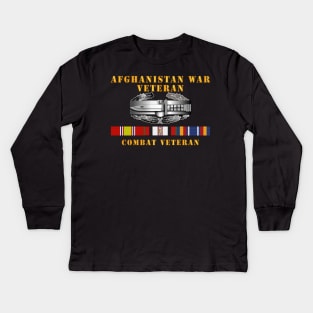 Afghanistan War Veteran - Combat Action Badge w CAB IRAQ  SVC Kids Long Sleeve T-Shirt